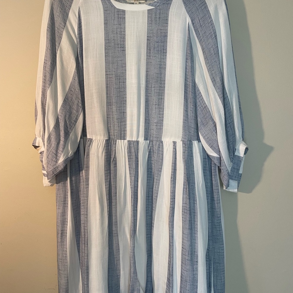 Umgee Blue and White Striped Dress